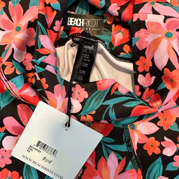 NWT Beach Riot Piper Printed Leggings Tights In Fiery Plumeria Floral XS - Picture 4 of 5